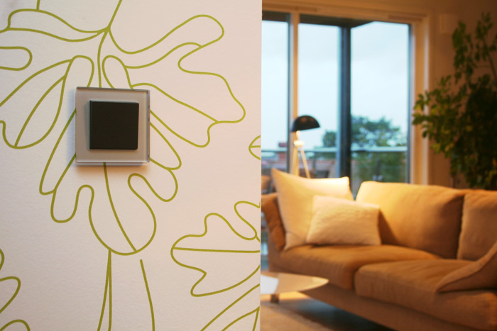 Detaljbild strmbrytare glas